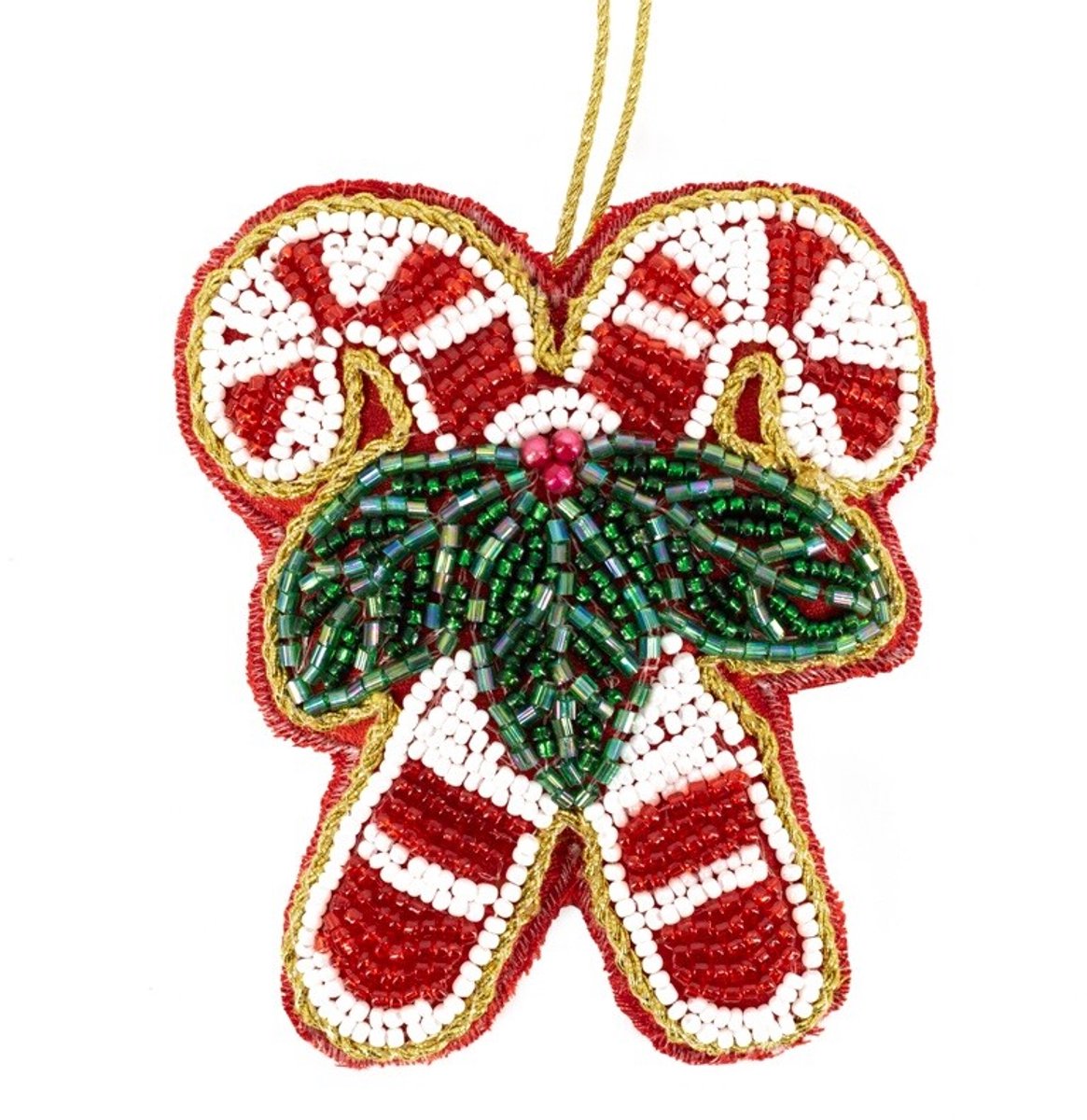 HomeBound by KY | Hanger met kralen candy cane | hanger met kralen | feestdecoratie | kersthanger | kerstdecoratie